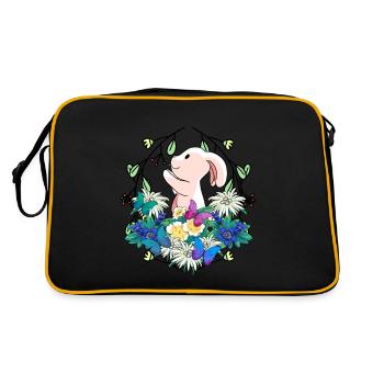 Début du printemps Lapin de Pâques Nature - Sac Retro - noir/or - Dos
