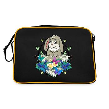 Début du printemps Lapin de Pâques Joyeuses Pâques Nature - Sac Retro - noir/or - Dos