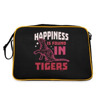Happiness Is Found In Tigers - Retro Bag - black/gold - Back