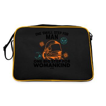 Weltraum Astronomie Frauen Mädchen Mond - Retro Tasche - Schwarz/Gold - Hinten