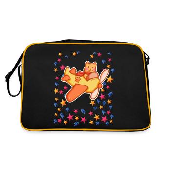 Pilote de chat dans le ciel étoilé - Sac Retro - noir/or - Dos