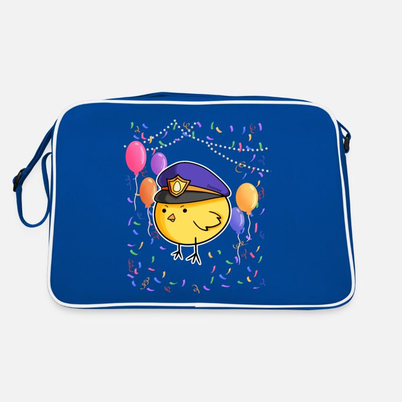 Polizei Kindergeburtstag Vogel Retro Tasche