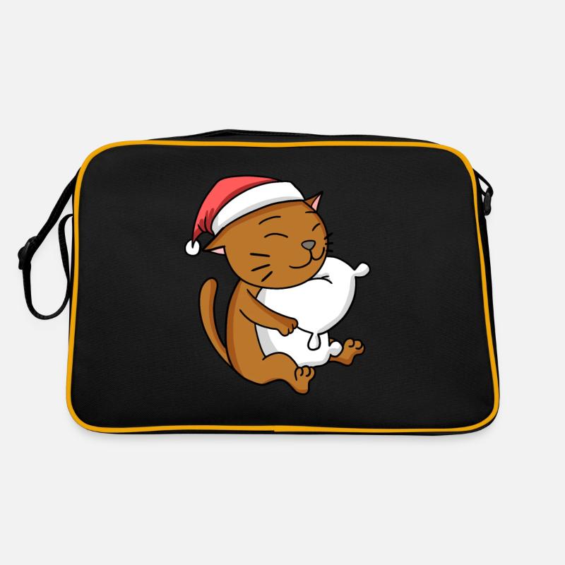 Chat Abyssin Chat Noël Sommeil Fatigué Sac Retro