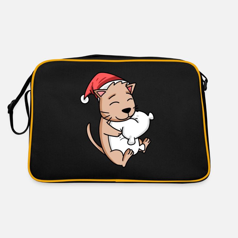 Mignon chat Noël sommeil fatigué Sac Retro
