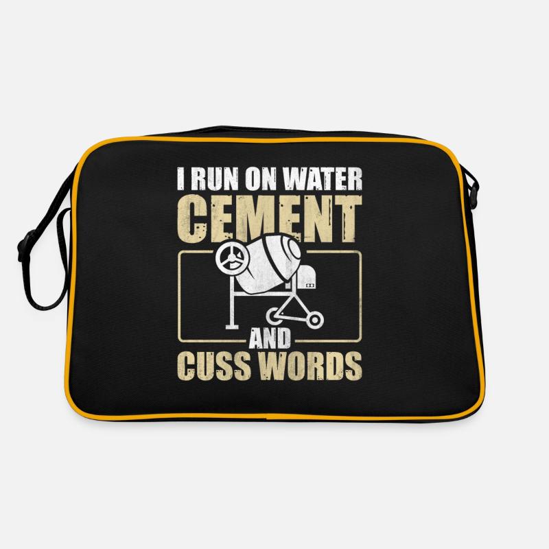 Je cours sur l’eau ciment et cuss mots betonbauer Sac Retro