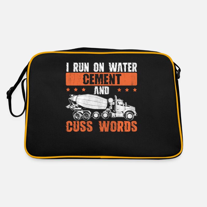 Je cours sur l’eau ciment et cuss mots betonbauer Sac Retro