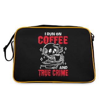 I Run On Coffee and True Crime - Retro Bag - black/gold - Back