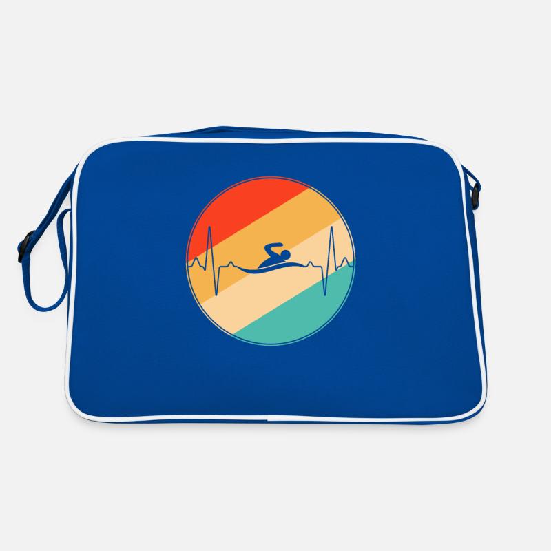 Schwimmen Retro Herzschlag Retro Tasche