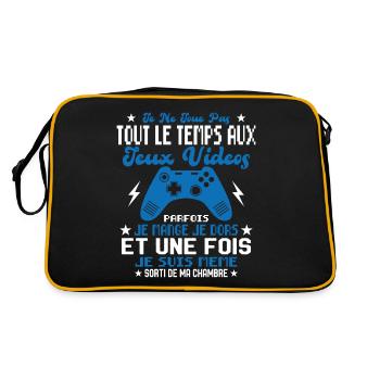 Je ne joue pas tout le temps aux jeux vidéos - Sac Retro - noir/or - Dos