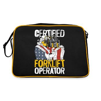 Certified Forklift Truck Operator - Retro Tasche - Schwarz/Gold - Hinten