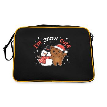 Cat I’m snow cute snowman snow pun snow pun - Sac Retro - noir/or - Dos