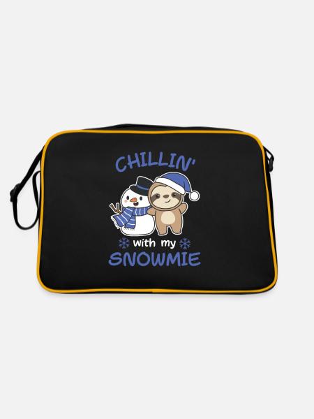 Sloth Chillin avec mon bonhomme de neige - Sac Retro - noir/or - Dos