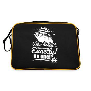 ich liebe Kreuzfahrten mit dem Schiff - Retro Tasche - Schwarz/Gold - Hinten