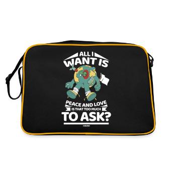 notre planète Terre veut la paix mondiale - Sac Retro - noir/or - Dos