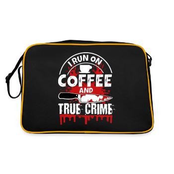 I Run On Coffee and True Crime - Retro Bag - black/gold - Back