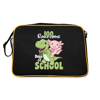 100 rawrsome days of school Axolotl Trex 100 Days - Retro Bag - black/gold - Back
