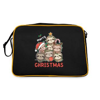 Paresseux arbre de Noël Joyeux Noël - Sac Retro - noir/or - Dos