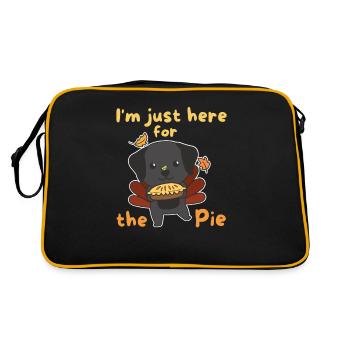 thanksgiving day outfits turkey Labrador with pie - Retro Bag - black/gold - Back