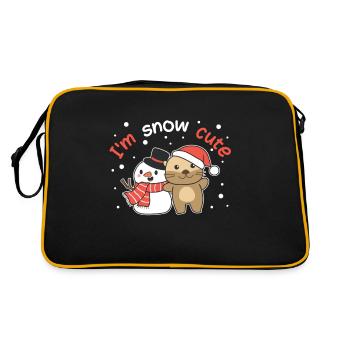 Otter I'm snow cute snowman snow pun - Retro Bag - black/gold - Back
