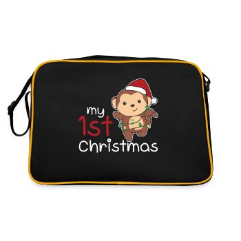 Monkey Christmas Monkeys my 1st Christmas - Retro Bag - black/gold - Back