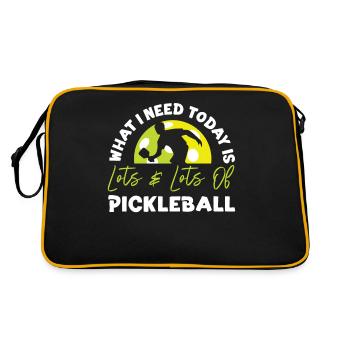 Pickleball What I Need Today Is - Retro Tasche - Schwarz/Gold - Hinten