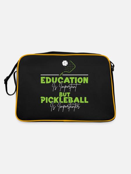 Pickleball Education Is Important - Retro Tasche - Schwarz/Gold - Hinten