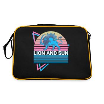 Lion et Soleil Drapeau Perse Rétro - Sac Retro - noir/or - Dos