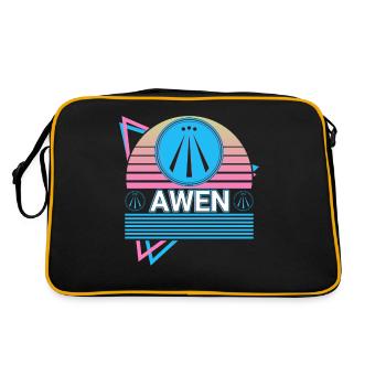 Awen Druid Paganism Celtic Wiccan Retro - Retro Bag - black/gold - Back