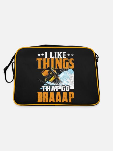I Like Things That Go Braaaap Snowmobiles - Retro Bag - black/gold - Back
