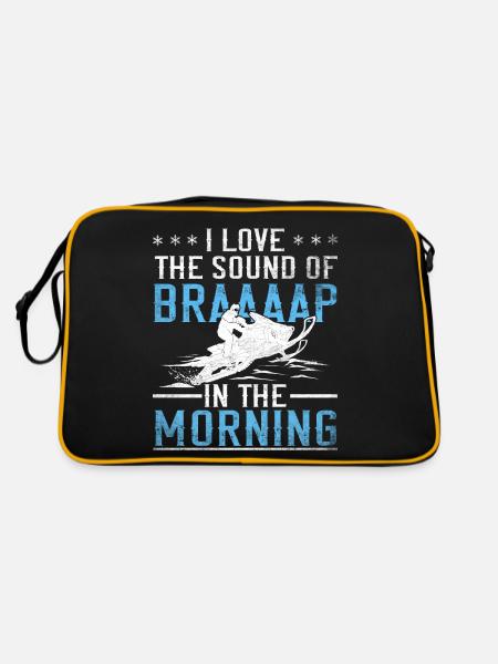 J’aime le son de la motoneige Braaaap - Sac Retro - noir/or - Dos