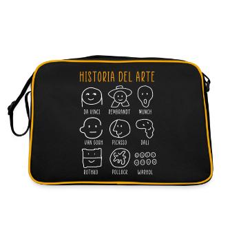 Kunstgeschichte Berühmte klassische Maler - Retro Tasche - Schwarz/Gold - Hinten
