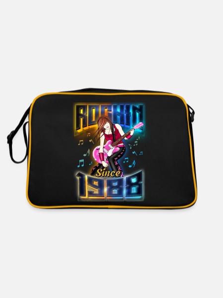 Rockin depuis 1988 Fan de musique rock 34e anniversaire - Sac Retro - noir/or - Dos