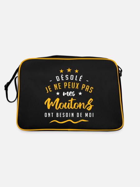 Désolé mes moutons ont besoin de moi - Sac Retro - noir/or - Dos