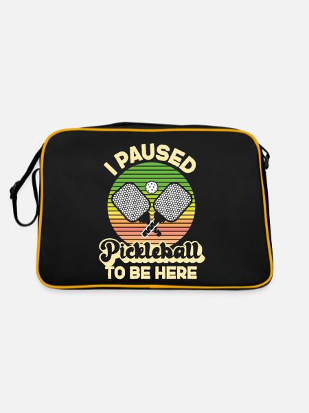 Pickleball Retro I Paused - Retro Tasche - Schwarz/Gold - Hinten