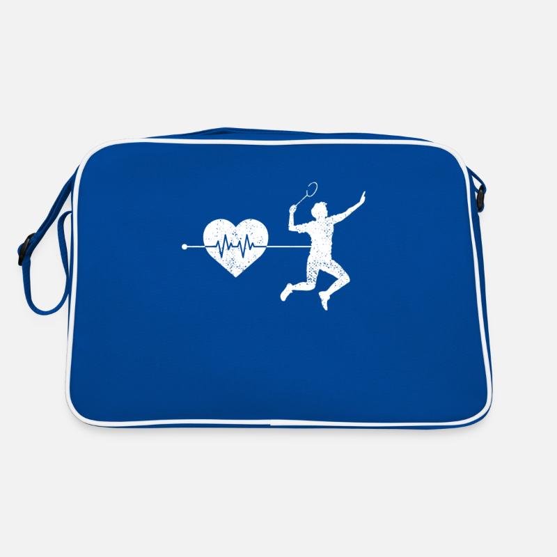 Badminton Herzschlag Retro Tasche