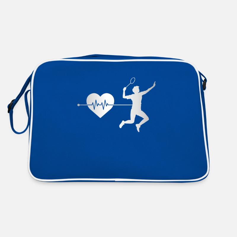 Badminton Herzschlag Retro Tasche