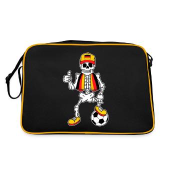 Skeleton Allemagne Fan de football allemand - Sac Retro - noir/or - Dos
