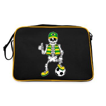 Skeleton Brésil Football Amateur - Sac Retro - noir/or - Dos