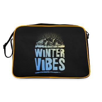 Winter Vibes - Retro Tasche - Schwarz/Gold - Hinten