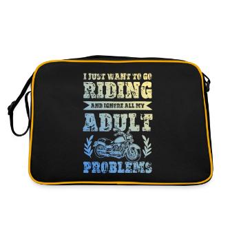Ride Motorrad - Retro Tasche - Schwarz/Gold - Hinten