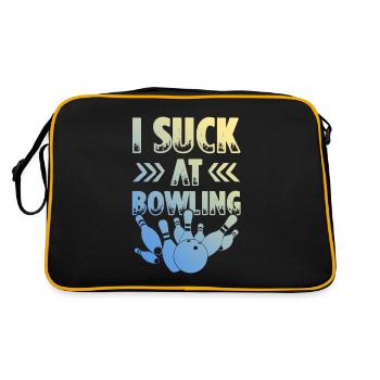 Bowling spruch lustig - Retro Tasche - Schwarz/Gold - Hinten