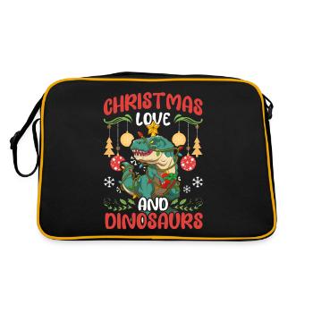 Dino Boy Boy Children Christmas Love Dinosaurs - Retro Bag - black/gold - Back