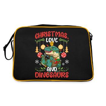 Dino Boy Boy Children Christmas Love Dinosaurs - Retro Bag - black/gold - Back