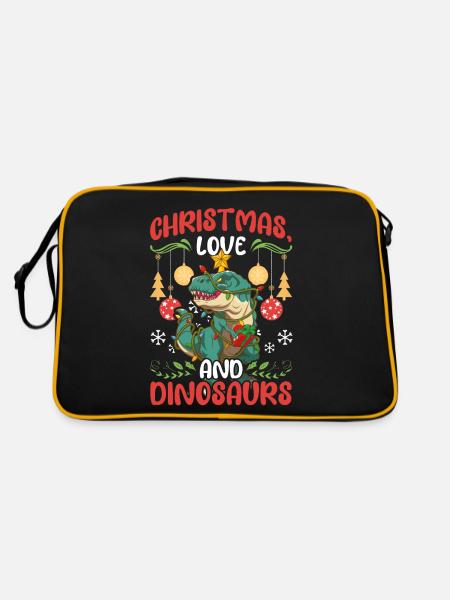 Dino Boy Boy Enfants Noël Amour Dinosaures - Sac Retro - noir/or - Dos
