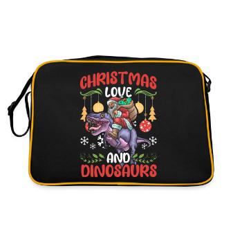 Dino Boy Boy Children Christmas Love Dinosaurs - Retro Bag - black/gold - Back