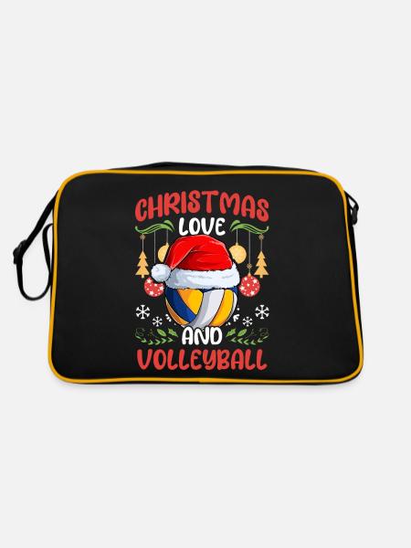 Joueur de volleyball Club équipe Noël, Amour - Sac Retro - noir/or - Dos