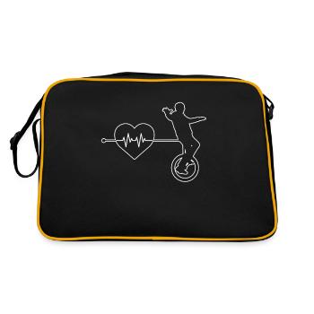 Unicycle heartbeat - Retro Bag - black/gold - Back