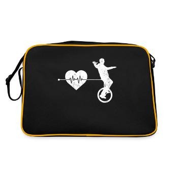 Unicycle heartbeat - Retro Bag - black/gold - Back