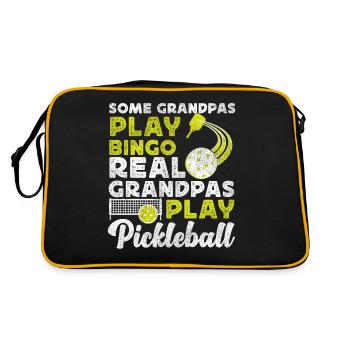 Pickleball Grandpa Some Grandpas - Retro Tasche - Schwarz/Gold - Hinten