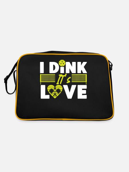 Pickleball jeu de mots Saint-Valentin I - Sac Retro - noir/or - Dos